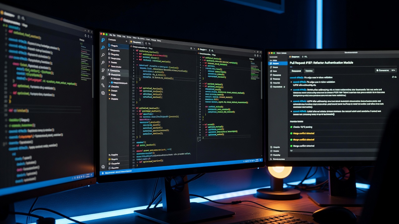 AI agent code review pipeline showing automated PR workflow with quality gates for healthcare data platform